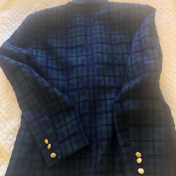 Pendleton Navy and Green Plaid Blazer - Picture 3 of 6